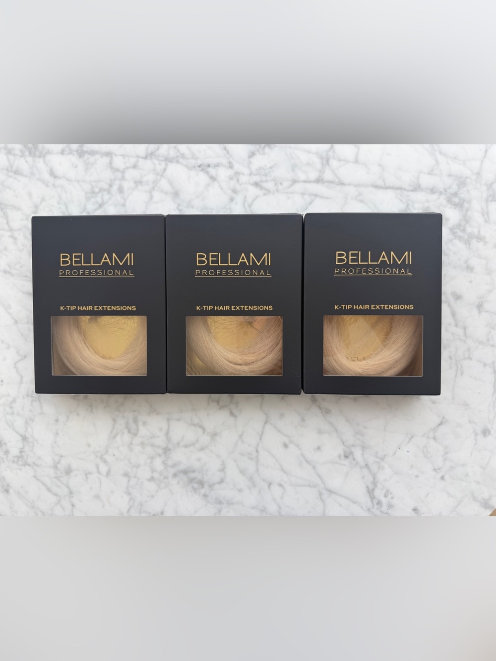 3-Pack BELLAMI Professional K-Tip Extension 24” White Blonde #80 Natural 75g New